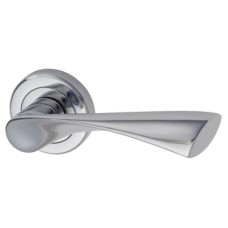 Exel Polished Chrome Door Handles on Round Rose - Knightsbridge Range 