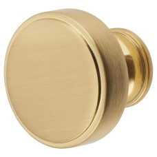 Crofts & Assinder Calgary Round Cabinet Knob - 35mm Diameter - Satin Brass