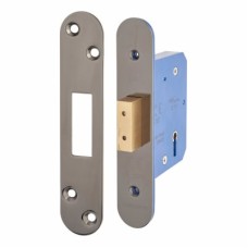 Hampstead Architectural 5 Lever Deadlock - 65mm Case - 44mm Backset - Radius - Black Nickel