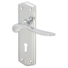 Exel Polished Chrome Keyhole Lock Door Handle - Rome Range - 170 x 50mm