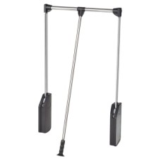 Double Pull Down Soft Close Wardrobe Rail Lift - 600-830mm - Max Weight 12kg - Black/Chrome