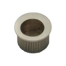 FVG Round Door Edge Finger Flush Pull - 30mm Diameter - Satin Nickel