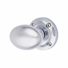 Exel Oval Mortice Door Knob - 57mm Rose Diameter - Polished Chrome