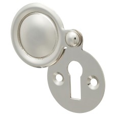 Hampstead Victorian Covered Escutcheon - 32mm Diameter - Keyhole - Polished Nickel