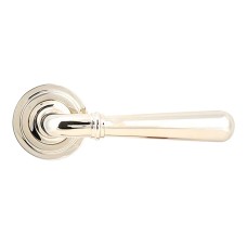 From The Anvil Polished Nickel Door Handles on Round Art Deco Rose - Newbury Range 