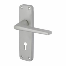 Exel Satin Aluminium Keyhole Lock Door Handle - Lynx Range - 154 x 40mm