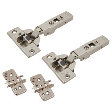 Blum CLIP Top Thick Door Soft Close Cabinet Hinge Pack - 95° - Sprung - Overlay - Zinc Plated - Pair