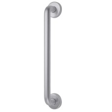 Exel 19mm D-Bar Door Pull Handle on Rose - Screw Fix - 225mm Centres - Satin Aluminium