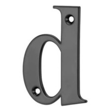 77mm Screw Fix Door Letter - d - Black