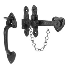Olde Forge Cottage Thumb Latch Set - Antique Black Iron