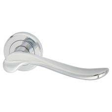 Serozzetta by Carlisle Brass Polished Chrome Scroll Door Handles on Round Rose - Verdun Range 