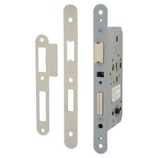 Arrone AR8103 DIN Bathroom Lock - 88mm Case - 60mm Backset - Radius- Satin Stainless Steel