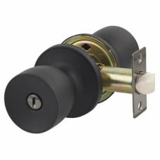 Exel Hotel Mortice Door Knobset - Bathroom - 60mm Rose Diameter - Matt Black