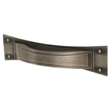 Exel Titan Georgian Cabinet Pull Handle on Backplate - 96mm Centres - Pewter