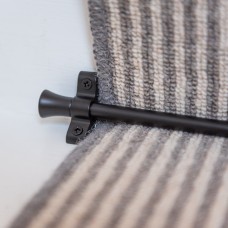 Exel Stair Rod with Fluted Finials - 900mm Length - Matt Black