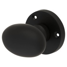 Exel Victorian Oval Mortice Door Knob - 61mm Rose Diameter - Matt Black