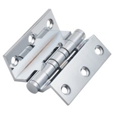 Cranked Ball Bearing Storm Proof Casement Window/Door Hinge - 75 x 3mm - Polished Chrome - Pair