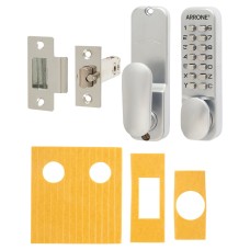 Arrone AR195 Fire Rated Mechanical Code Lock with Intumescent - Holdback Option - Satin Chrome