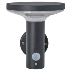 Forum Zink Claire 2W LED Solar Outdoor Down Wall Light with PIR - IP44 - 3000K Warm White - Black