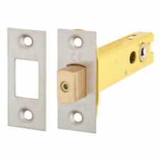 Exel 5mm Tubular Bathroom Deadbolt - 102mm Case - 82mm Backset - Square - Satin Stainless Steel