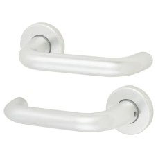 Exel Satin Aluminium 20mm Return to Door Handles on Round Rose 