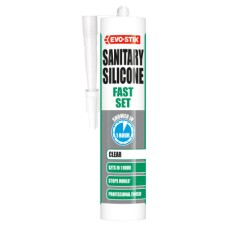 Evo-Stik Fast Set Sanitary Silicone Sealant - 310ml - Clear