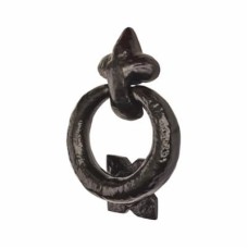 Elan Ring Door Knocker - 125 x 95mm - Metalized Antique Black Iron