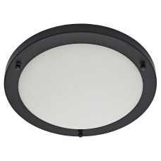 Forum Spa Delphi 2 x E27 Small Flush Bathroom Ceiling Light - IP44 - Satin Black