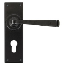 From The Anvil Black Euro Lock Door Handle - Avon Range - 152 x 48mm