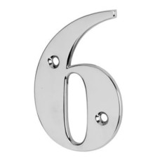 79mm Screw Fix Door Numeral - 6 / 9 - Bright Chrome