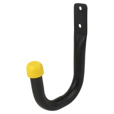 Tubular Garage and Shed Storage Hook with Yellow Vinyl Cap - 55mm Depth - Black & Yellow