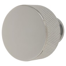 Carlisle Brass Knurled Radio Round Cabinet Knob - 35mm Diameter - Polished Chrome
