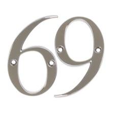 76mm Screw Fix Door Numeral - 6 / 9 - Bright Bronze