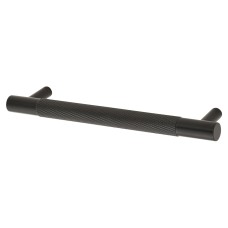 Alexander & Wilks Brunel 12mm Knurled T-Bar Cabinet Pull Handle - 128mm Centres - Matt Black