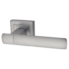 Exel Satin Chrome Door Handles on Square Rose - Essence Range 