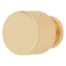 Hampstead Romsey Knurled Round Cabinet Knob - 19mm Diameter - Satin Brass