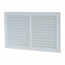 Louvre Vent with Flyscreen - 271 x 171mm - 13300mm² Free Air Flow - White Plastic