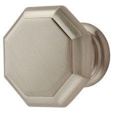 Exel Looe Octagonal Cabinet Knob - 37mm Diameter - Satin Nickel