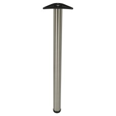 Rothley Round Adjustable Worktop Support Breakfast Bar Table Leg - 60 x 870mm - Brushed Stainless
