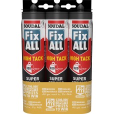 Soudal Fix All High Tack Sealant & Adhesive - 290ml - White - Pack of 3