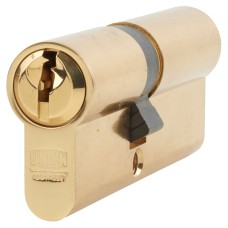Union 6 Pin 80mm Euro Double Cylinder - 35 + 45mm - Brass - Keyed to Differ