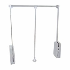 Emuca Pull Down Wardrobe Rail Lift - 830-1150mm - Max Weight 12kg - Chrome