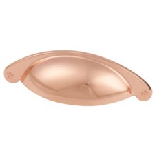 Exel Chest Drawer Cabinet Cup Handle - 64mm Centres - Bright Copper