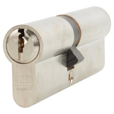 Union 6 Pin 100mm Euro Double Cylinder - 45 + 55mm - Satin Nickel - Keyed to Differ