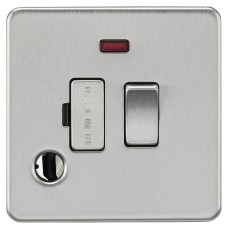 Knightsbridge 13A 1 Gang Screwless Switched Fused Spur with Neon & Flex Outlet - Brushed Chrome