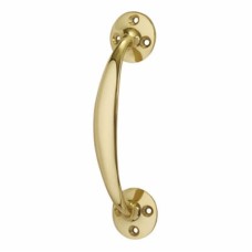 Victorian Bow Door Pull Handle - Screw Fix - 150 x 35mm - Polished Brass