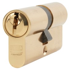 Union 6 Pin 70mm Euro Double Cylinder - 35 + 35mm - Brass - Keyed to Differ
