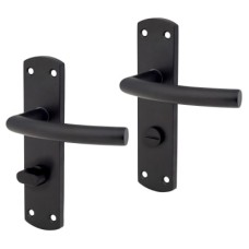 Exel Matt Black Arched Bathroom Door Handle - 172 x 44mm - RH