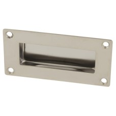 Exel Rectangular Flush Cabinet Pull Handle - 102 x 51mm - Polished Stainless Steel