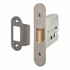 Hampstead Heavy Duty Flat Latch - 79mm Case - 57mm Backset - Radius - Black Nickel